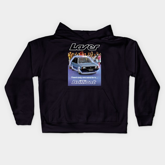 FORD LASER - 80s ad Kids Hoodie by Throwback Motors